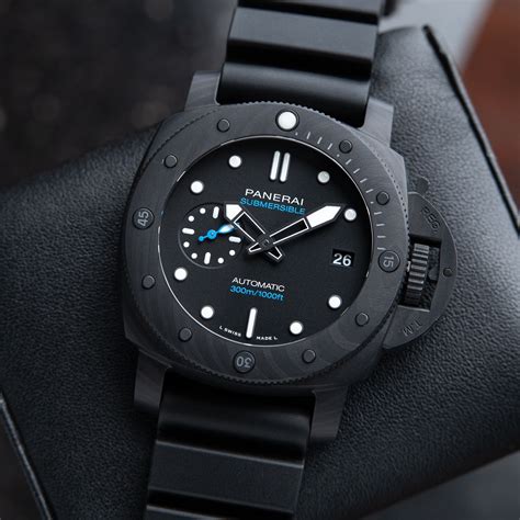 panerai luminor submersible carbotech replica|panerai carbotech 42mm.